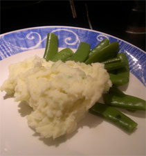 champ and sugar snap peas