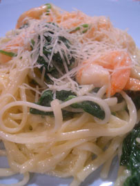 prawn and spinach linguine prawn and spinach linguine
