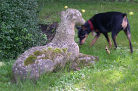 Inca and stone dog Inca and stone dog