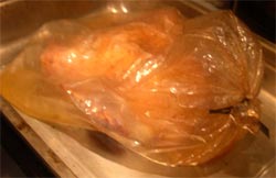 Chicken in roasting bag