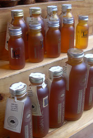bottles of argan oil in Borough Market