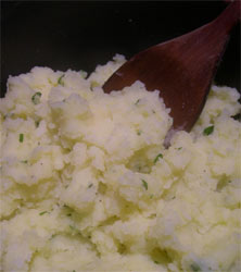 basil infused mashed potato