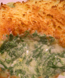 cod and spinach pie