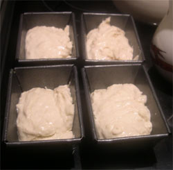 quick dough in mini bread tins