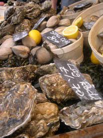 oysters and clams at Borough Market