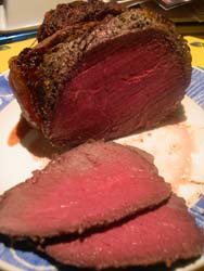 perfect rare  roast beef