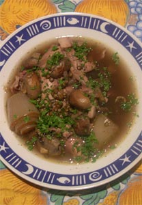 pheasant and mushroom stew