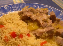 pork with apricots and couscous