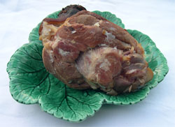 a smoked ham hock waiting quietly to be eaten