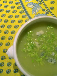 winter celery soup with blue cheese
