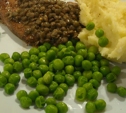 Photo: Calves liver with a Puy lentil sauce