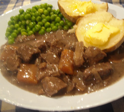 Photo: Steak, venison and duck casserole