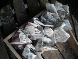 Photo: Potatoes wrapped in newspaper
