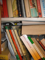 Photo: Bookshelves in need of a tidy