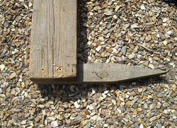 Deatil of stake before being attached to the wooden board