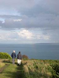 Photo: Jack and Danny walking in Alderney
