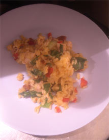 Photo: Chorizo and pak choi risotto