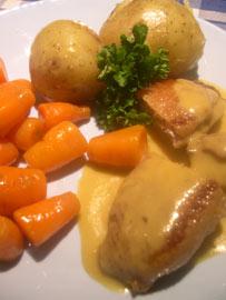 Photo: Duck breasts in apricot sauce