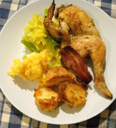 Photo: Half a roast poussin