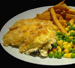 Baked cod with cheese and a crisp breadcrumb topping