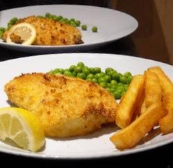 Delicious breaded cod