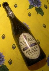 A bottle of Aspall Suffolk Cyder