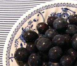 a dish of ripe damsons