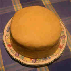 Marzipan icing on a cake