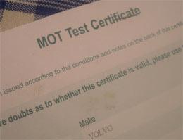Photo: M.O.T. certificate